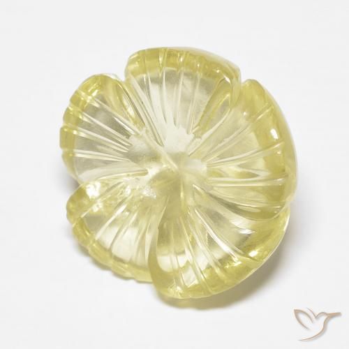 8.94ct Natural Light Yellow Quartz, Flower Cut, Transparent