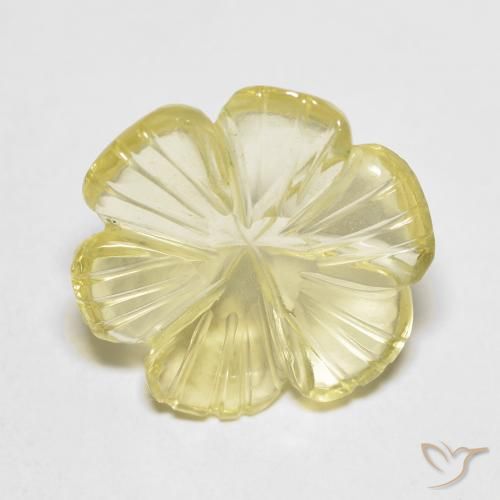 5.82ct Natural Light Yellow Quartz, Flower Cut, Transparent