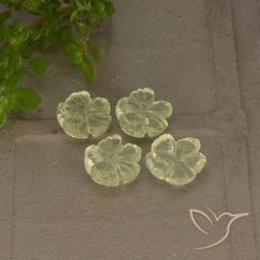 4.14 ctw Yellow Quartz Stones, Natural Quartz in Fantasy Carved Flower Shape for Sale