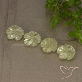 Quartz Gemstones in 7 x 7 mm (calibrated) Size for Sale, Quartz Stones in Light Greenish Yellow Color