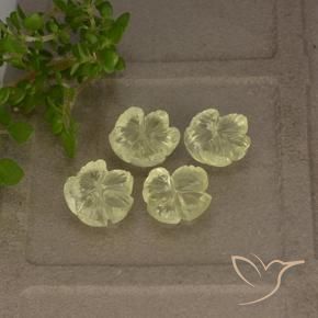 4.99 ctw Yellow Quartz Stones, Natural Quartz in Fantasy Carved Flower Shape for Sale