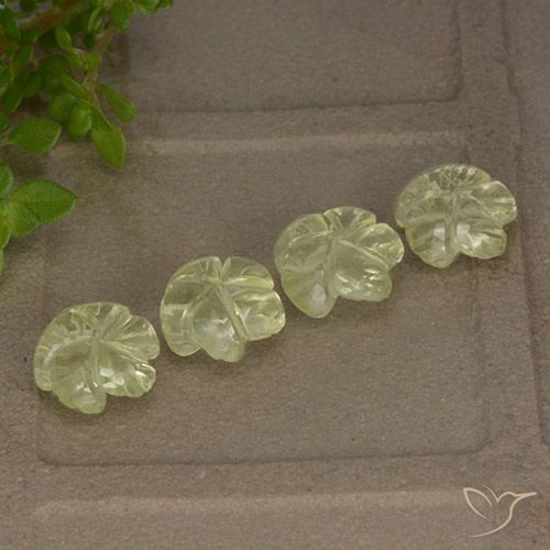 5.04ctw Natural Light Greenish Yellow Quartz, Flower Cut, Transparent