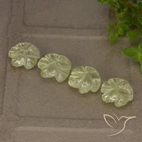 Quartz Gemstones in 8 x 8 mm (calibrated) Size for Sale, Quartz Stones in Light Greenish Yellow Color