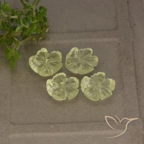 5.10 ctw Yellow Quartz Stones, Natural Quartz in Fantasy Carved Flower Shape for Sale