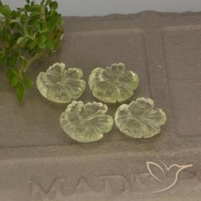 5.58 ctw Yellow Quartz Stones, Natural Quartz in Fantasy Carved Flower Shape for Sale