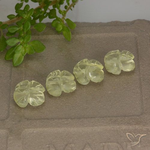 4.39ctw Natural Light Yellow Quartz, Flower Cut, Transparent