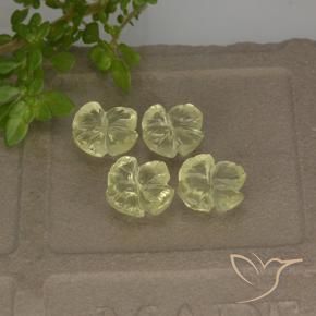4.39 ctw Yellow Quartz Stones, Natural Quartz in Fantasy Carved Flower Shape for Sale