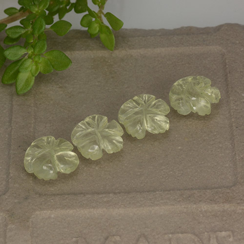 Light Greenish Yellow Quartz Gem - 0.9ct Fantasy Carved Flower (ID: 497019)