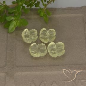 3.11 ctw Yellow Quartz Stones, Natural Quartz in Fantasy Carved Flower Shape for Sale