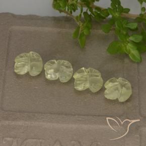 Quartz Gemstones in 7 x 7 mm (calibrated) Size for Sale, Quartz Stones in Light Greenish Yellow Color
