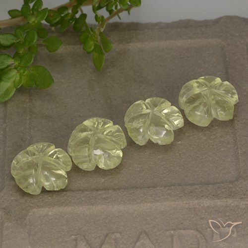 5.20ctw Natural Light Yellow Quartz, Flower Cut, Transparent