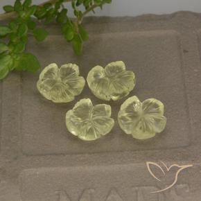 5.20 ctw Yellow Quartz Stones, Natural Quartz in Fantasy Carved Flower Shape for Sale