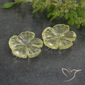 4.80 ctw Yellow Quartz Stones, Natural Quartz in Fantasy Carved Flower Shape for Sale