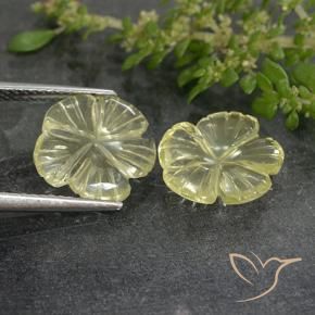 Quartz Gemstones in 12 x 12 mm (calibrated) Size for Sale, Quartz Stones in Light Yellow Color