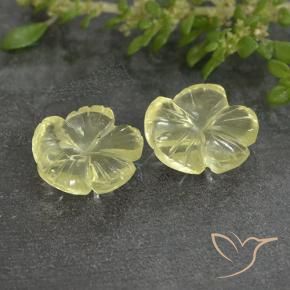 4.19 ctw Yellow Quartz Stones, Natural Quartz in Fantasy Carved Flower Shape for Sale