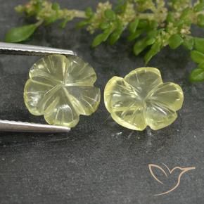 Quartz Gemstones in 10 x 10 mm (calibrated) Size for Sale, Quartz Stones in Light Yellow Color