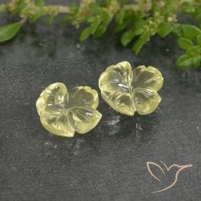 3.26 ctw Yellow Quartz Stones, Natural Quartz in Fantasy Carved Flower Shape for Sale