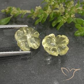Quartz Gemstones in 8.7 x 8.4 mm Size for Sale, Quartz Stones in Light Yellow Color