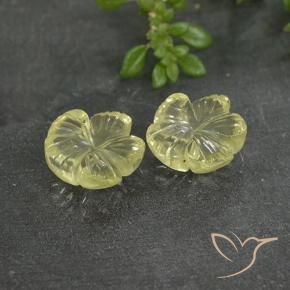 5.20 ctw Yellow Quartz Stones, Natural Quartz in Fantasy Carved Flower Shape for Sale