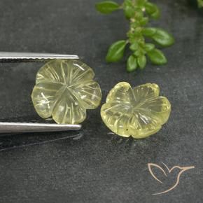 Quartz Gemstones in 10 x 10 mm (calibrated) Size for Sale, Quartz Stones in Light Yellow Color