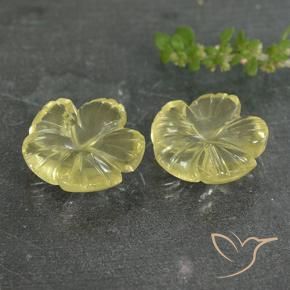 7.33 ctw Yellow Quartz Stones, Natural Quartz in Fantasy Carved Flower Shape for Sale