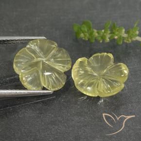 Quartz Gemstones in 12 x 12 mm (calibrated) Size for Sale, Quartz Stones in Light Yellow Color