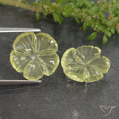 6.37 ct Yellow Quartz, 12 x 11.8 mm Carved From Brazil, Photo A