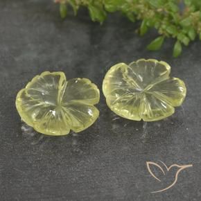 6.37 ctw Yellow Quartz Stones, Natural Quartz in Fantasy Carved Flower Shape for Sale