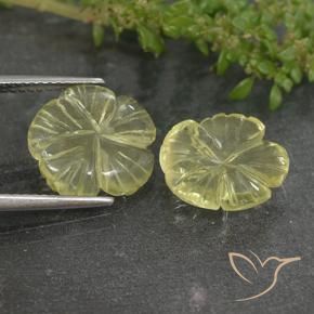 Quartz Gemstones in 12 x 12 mm (calibrated) Size for Sale, Quartz Stones in Light Yellow Color