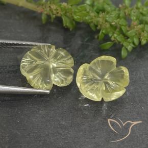 Quartz Gemstones in 11 x 11 mm (calibrated) Size for Sale, Quartz Stones in Light Yellow Color