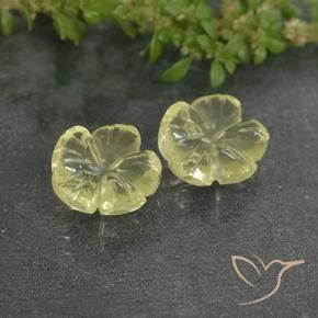 3.62 ctw Yellow Quartz Stones, Natural Quartz in Fantasy Carved Flower Shape for Sale