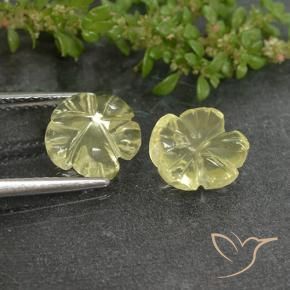 Quartz Gemstones in 9 x 9 mm (calibrated) Size for Sale, Quartz Stones in Light Yellow Color