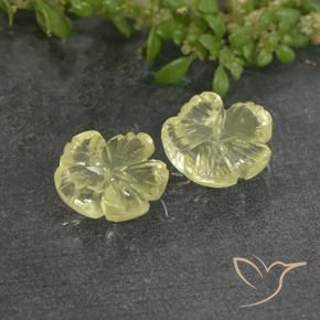 2.62 ctw Yellow Quartz Stones, Natural Quartz in Fantasy Carved Flower Shape for Sale