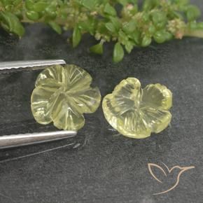 Quartz Gemstones in 8 x 8 mm (calibrated) Size for Sale, Quartz Stones in Light Yellow Color