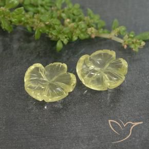 6.36 ctw Yellow Quartz Stones, Natural Quartz in Fantasy Carved Flower Shape for Sale