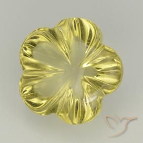 8.01 ct Yellow Quartz Stone, Natural Quartz in Fantasy Carved Flower Shape for Sale