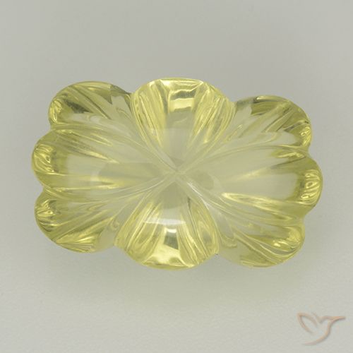 8.61ct Natural Medium Yellow Quartz, Flower Cut, Transparent