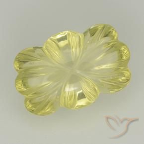 8.61 ct Yellow Quartz Stone, Natural Quartz in Fantasy Carved Flower Shape for Sale