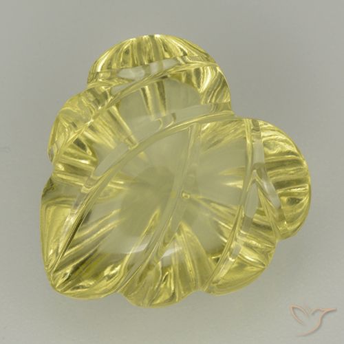 6.85ct Natural Amarelo claro Quartzo, Flor cortada, Transparente, Photo A