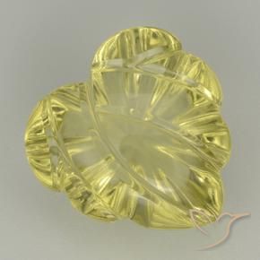 6.85 ct Yellow Quartz Stone, Natural Quartz in Fantasy Carved Leaf Shape for Sale