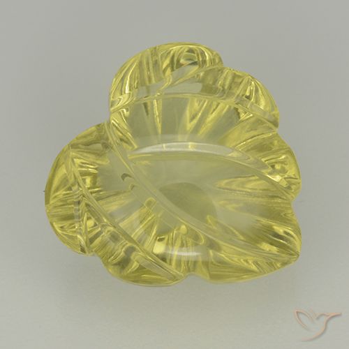7.02ct Natural Light Yellow Quartz, Flower Cut, Transparent