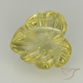 7.02 ct Yellow Quartz Stone, Natural Quartz in Fantasy Carved Leaf Shape for Sale