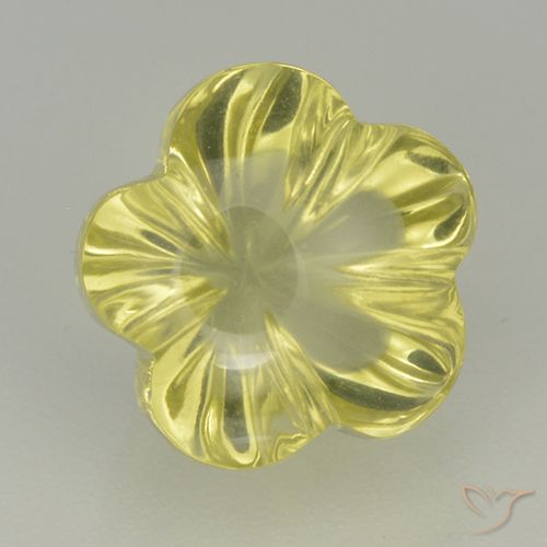 5.05ct Natural Medium Yellow Quartz, Flower Cut, Transparent