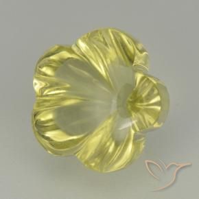 5.05 ct Yellow Quartz Stone, Natural Quartz in Fantasy Carved Flower Shape for Sale
