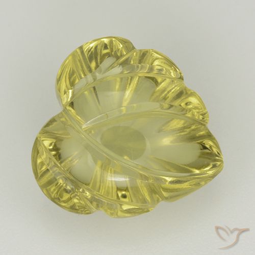 6.81ct Natural Medium Yellow Quartz, Flower Cut, Transparent