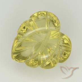 6.81 ct Yellow Quartz Stone, Natural Quartz in Fantasy Carved Leaf Shape for Sale