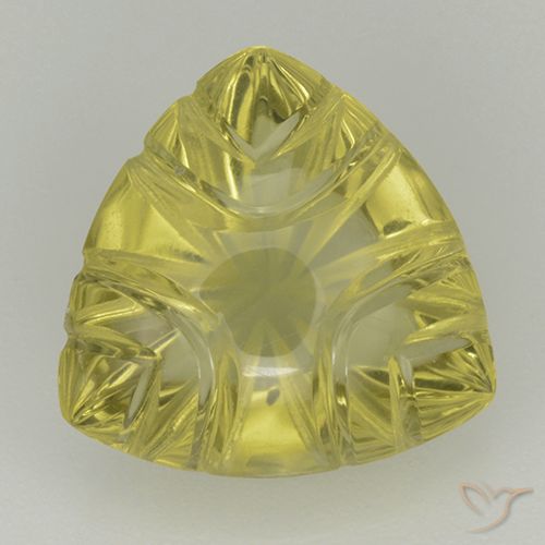 6.21ct Natural Medium Yellow Quartz, Trillion, Transparent