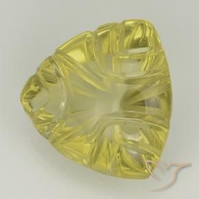 6.21 ct Yellow Quartz Stone, Natural Quartz in Fancy Carved Trillion Shape for Sale