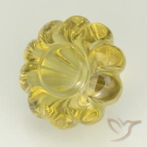 8.52 ct Yellow Quartz Stone, Natural Quartz in Fantasy Carved Flower Shape for Sale