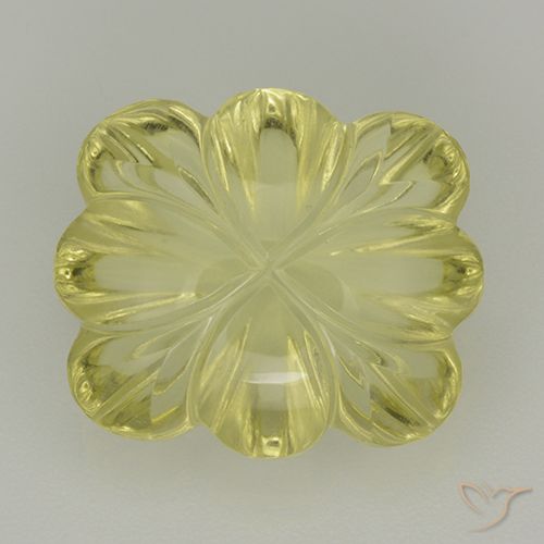 8.50ct Natural Medium Yellow Quartz, Flower Cut, Transparent